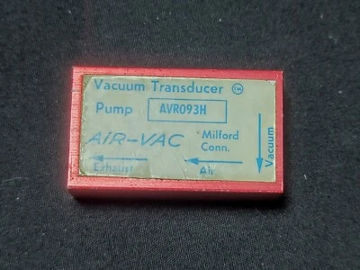 $18.99 • Buy Air-Vac AVR093H Vacuum Transducer Pump AirVac Air Exhaust Vacuum Valve Body