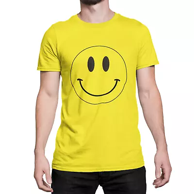 Acid Rave Face Mens ORGANIC T-Shirt Retro Dance Music Tee 80s 90s Fancy Dress • £8.99