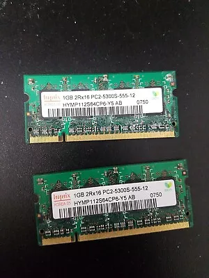 MacBook A1181 2x 1gb Memory Ram PC2-5300S-555-12 • $9