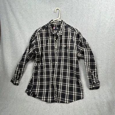 Chaps Ralph Lauren Shirt Mens XL Blue Plaid Long Sleeve Button Front 84 • $14.40