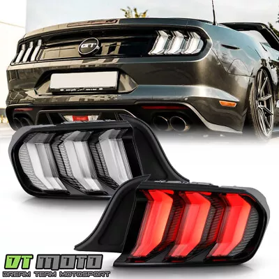 2015-2023 Ford Mustang Euro Clear LED Sequential Tube Tail Lights Brake Lamps • $239.99