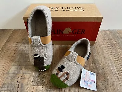 £33.49 • Buy Haflinger Everest Herr M. Childs Indoor Slippers Grey Worm Unisex Size 2 / 34