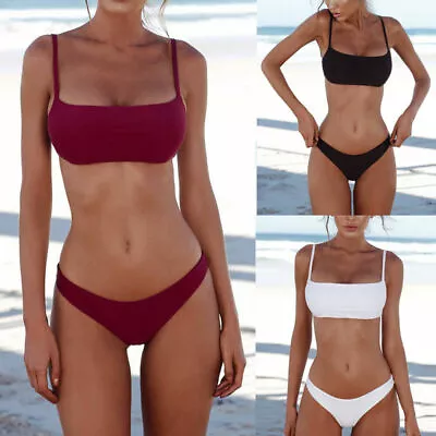 Women Bandeau Bandage Bikini Set Brazilian Swimwear Beachwear Push Up Swimsuit • $17.41