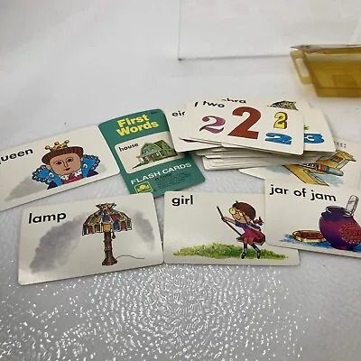 Vintage 70s Retro Golden Flash Cards Set Of 45 FIRST WORDS Fun Graphics • $12