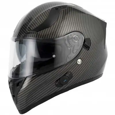 V-Can Full Face Helmet - H128 Venom FCW W/Bluetooth (Gloss Black Carbon) • $236.56