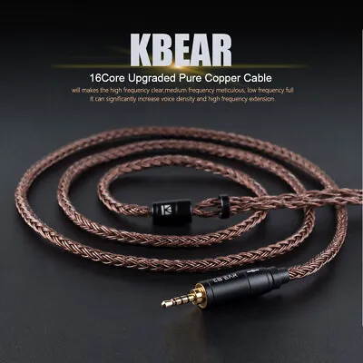 KBEAR 16 Core QDC Interface Pure Copper Cable 2.5/4.4/3.5mm For KZ ZSN ZS10 Pro • $25.92