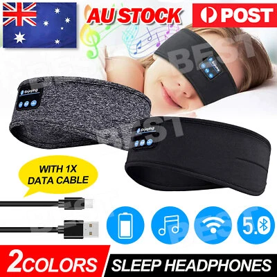 $11.95 • Buy Wireless Bluetooth 5.0 Mask Stereo Eye Masks Headphones Earphone Sleep Music Mic