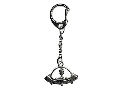 UFO Keychain Miniblings Key Ring Aliens Spaceship UFO Silver • $22.37