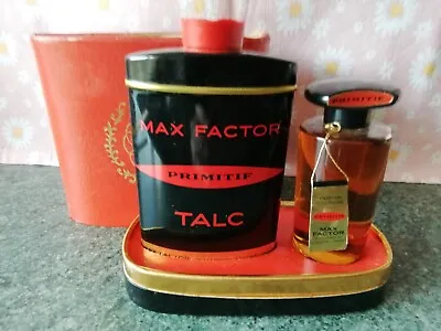 Vintage Max Factor Primitif Perfume & Talc Twin Set New Unopened Cologne Rare • £18.50