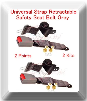 (2 Kits ) Universal Strap Retractable Car Trucks Safety Seat Belt Grey 2 Point  • $45