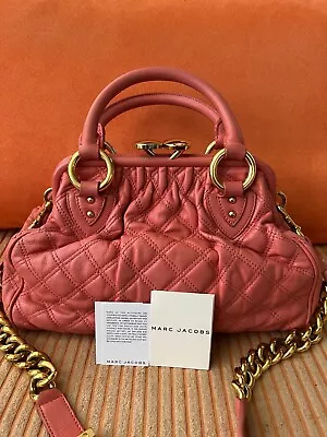 Marc Jacobs Quilted Leather Mini Stam Shoulder Bag PINK • $288