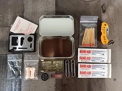 EDC Survival Kit In A Tin For Emergency Camping Hiking Disaster Preparedness • $12.95