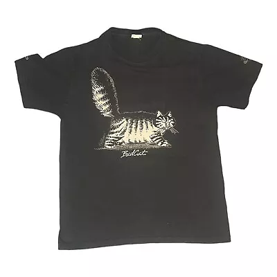 Vintage 90s Kliban Cat Maui Hawaii Bad Black T-Shirt Size S Small • $19.99