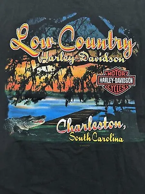 $21.99 • Buy VTG Harley Davidson Low Country Charleston SC Motorcycle T-Shirt Black Size XL
