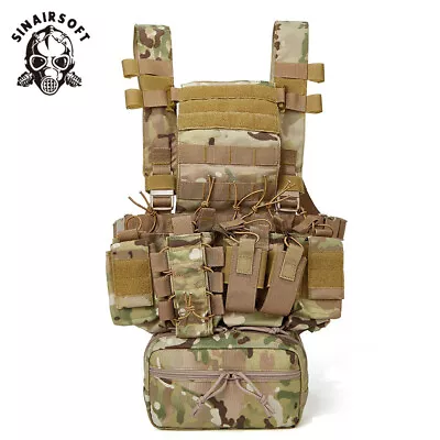 Tactical D3 Chest Rig Molle Modular Vest W/ Mag Pouch Carrier Quick-release Vest • £44.99