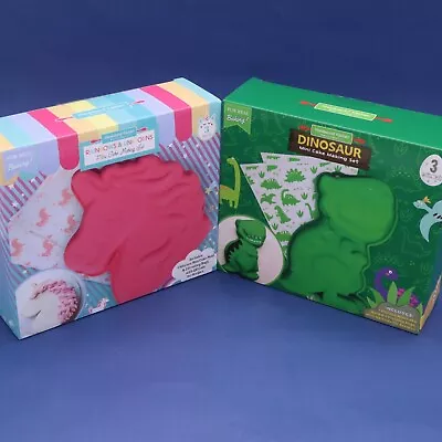 2x Dinosaur & Unicorn Mini Silicone Mold Cake Pan Kits Sealed Handstand Kitchen • $13.99