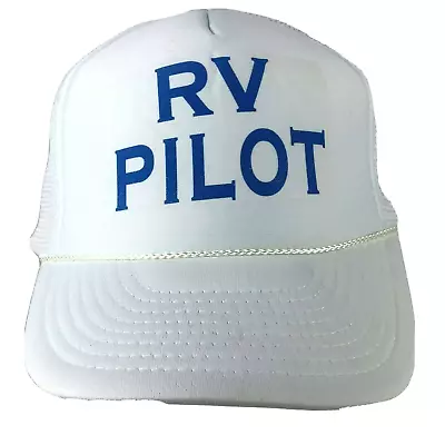 RV Pilot Snapback Hat Braided Wide Brim Vintage Style Baseball Cap White Z1 • $8.49
