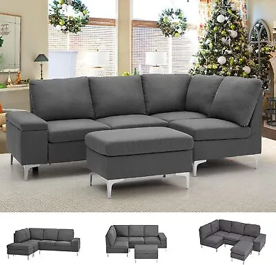 Sectional Corner Sofa Set Lounge L-Shaped Couches Reversible Chaise With Storage • $499.98