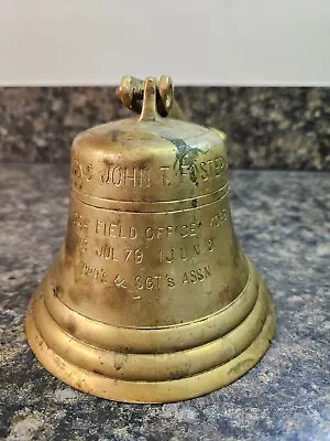 Vintage Wall Mounted Brass Bell Engraved Commemorative Gift Military (Lot 204) • $29.99