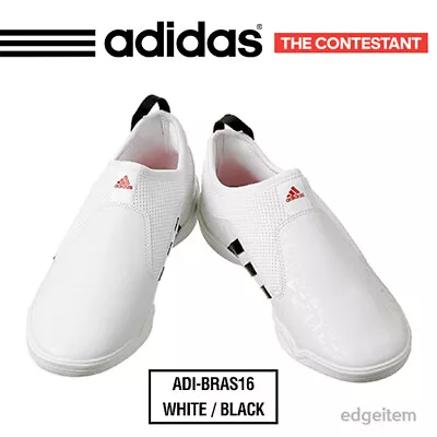 Adidas The Contestant Taekwondo Shoes White / Black ADI-BRAS16 ADITBR01 TKD WT • $94.90