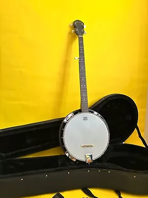 Johnson JB-080 5 String Banjo W/ Case & Strap (Good Condition) • $100