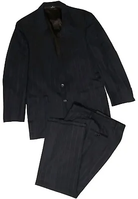 Ralph Lauren CHAPS Nordstrom Vintage Navy-Blue Pinstripe 2-piece Suit Wool 42? • $29.95