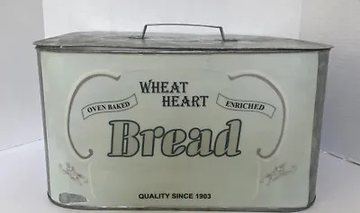 $19.99 • Buy Reproduction Wheat Heart Tin Metal Breadbox Bread Box
