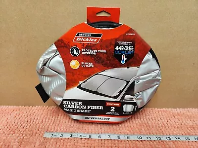 Genuine Dickies Silver Carbon Fiber Magic Shade Windshield Shade 2 Pack NEW • $14.99