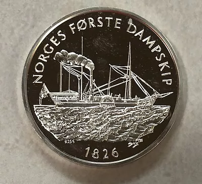 NORWAY Medal Commemorating The 1826 First Norwegian Steam Ship- 1 Oz Silver • $29.99