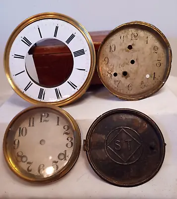 Lot F 3 Vintage Clock Faces & A Back - Ansonia Seth Thomas Porcelain • $20