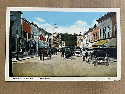 Postcard Michigan MI Mackinac Island Main Street Horse Carriage Wagon Vintage PC • $4.99