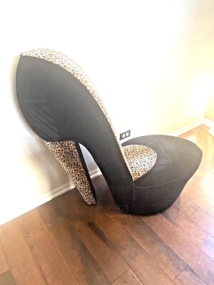 $134.99 • Buy Leopard Cheetah Animal Print High Heel Shoe Chair - Local Pickup - Read