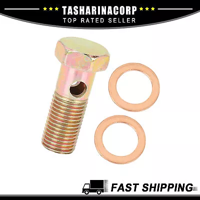 Piece Of 1 M14x1.5mm Metric Thread Banjo Bolts Brake Fitting Adapter Bronze Tone • $13.24