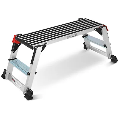 Work Platform Step Ladder Load 330LBS Non-Slip Aluminum Portable Step Ladder • $95.99