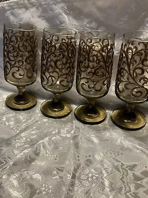 Vintage Champagne Flutes Amber Color Set Of 4 • $15