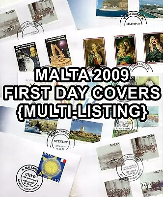 2009 MALTA Complete First Day Covers FDC {Multi-Listing} • £1.99