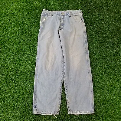 Vintage Wrangler Carpenter Wide-Leg Jeans 32x30 (34x32) Stonewash Skater Raver • $119.10