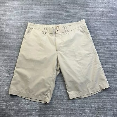 J Lindeberg Shorts Mens 34 Beige Tan Khaki Chino Golf Casual Lightweight Golfing • $22.55