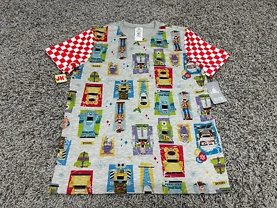 NEW Disney Shirt Adult Small Gray Toy Story UP Monsters Inc All Over Print Pixar • $29.99