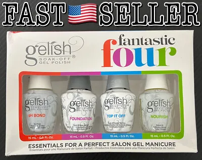 Gelish Fantastic Four Manicure Essential Collection Soak Off Gel Nail Polish Kit • $37.87