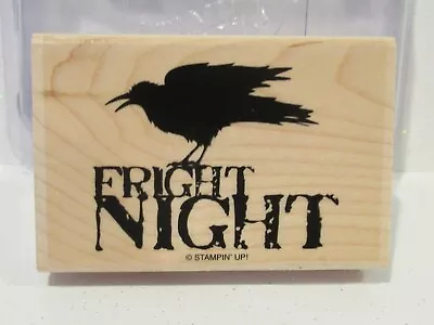 Stampin Up MIDNIGHT RAVEN Wood Mount Stamp NEW Halloween Fright Night • $25