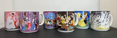 Lot Of 6 Vintage Disney Coffee Mugs Collectible Snow White Aladdin 101 Dalmatian • $60