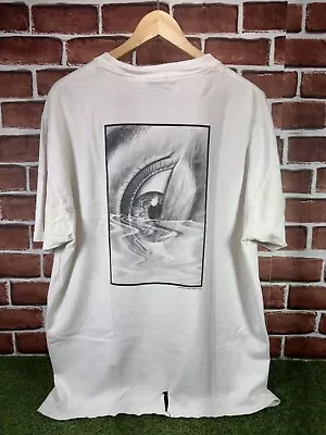 VTG 1997 TOOL White Aenima Fear Inoculum Tour Tee Art Distressed Giant TShirt XL • $120