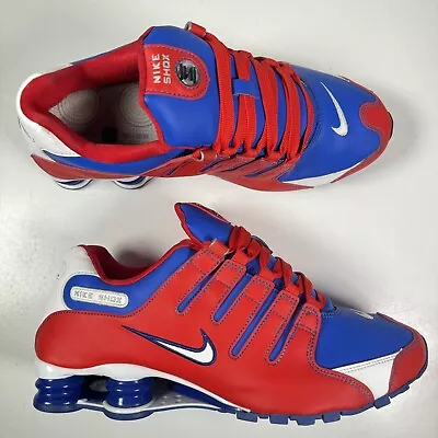 Nike Shox NZ Running Shoes 2011 USA Red White Blue 445484-991 Men's Sz 8.5W • $134.99
