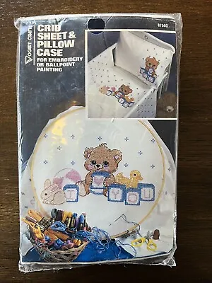 Vogart Crafts Crib Sheet & Pillow Case Embroidery Ballpoint Painting Craft Kit • $19.95