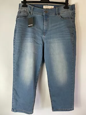 Simply Be 24/7 Crop Women Denim Jeans High Rise Stretch/ Uk 16 • £15