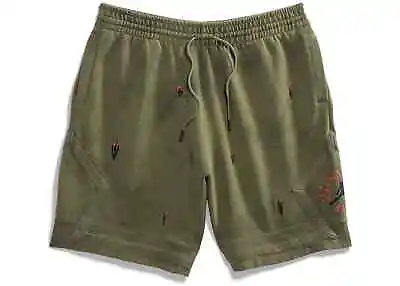 Travis Scott Jordan Washed Suede Shorts Olive (CN3425-222) Size M-XXL • $150