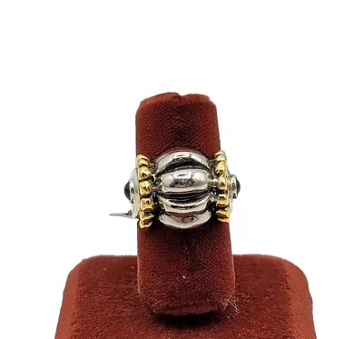 Vtg Sz 7 Ring Espo Puffy Ribbed Dome Cabochon Medieval Unique Jewelry 2-tone S#2 • $49.99