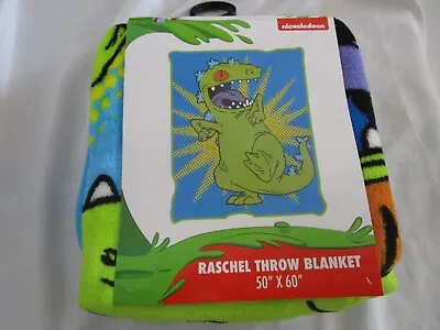 Nickelodeon The Rugrats Reptar T. Rex Dinosaur  Plush Fleece Throw Blanket NEW • $49.99