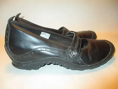 Merrell Plaza Bandeau Womens 9M Black Leather Mary Jane Removable Insole Flats • $16.98